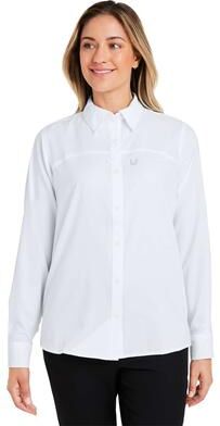 HUK H615006 Athletic Women's Tide Point Long Sleeve Shirt in White size XL   Polyester