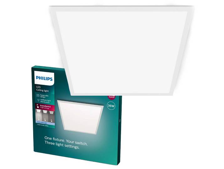 Philips Funktional Panel Deckendecke, quadratisch, 36 W, LED, Nicht austauschbare(s) Leuchtmittel, 3600 lm, IP20, Weiß