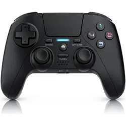 CSL 2x Controller Bluetooth Playstation 4, 13 Tasten, Akku Analogsticks, Touchpad, Dual Vibration (PC, PS4, PS4 Pro), Gaming Controller, Schwarz