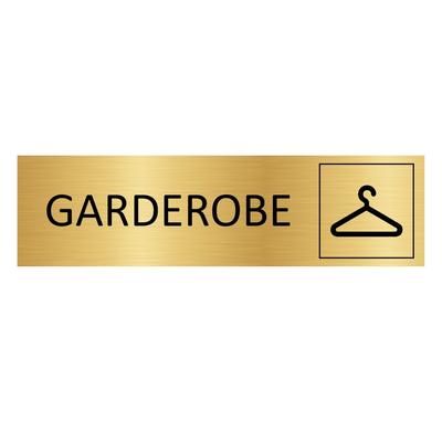 CombiCraft Aluminium Türschild Gold Garderobe 165x45mm mit 3M-Tape