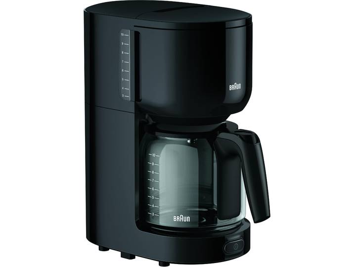BRAUN Filterkaffeemaschine KF 3120 BK , schwarz, 10, Kaffeemaschinen, 1.000 W, automatische Abschaltung, herausnehmbarer Filterkorb, Filterkaffeemaschine