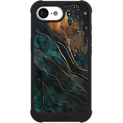 Nivocase Hülle für Apple iPhone 16e Stossfeste Handyhülle NIVOmax Case Schwarz Farbverlauf Gold & Kupfer (Apple iPhone 16e), Smartphone Hülle, Gold, Schwarz, Kupfer