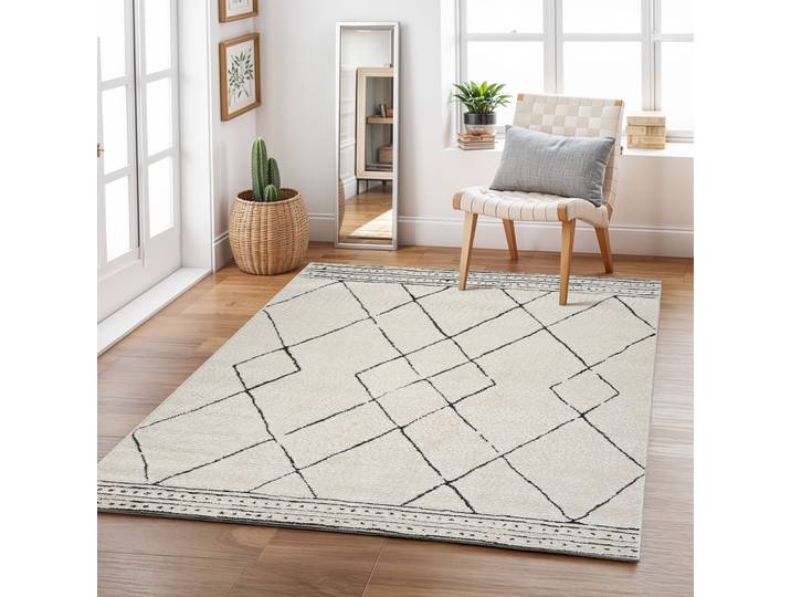 Teppich LIVABLISS HABANA , beige (schwarz), B:200cm H:14mm L:275cm, Polyester, Teppiche, Teppich