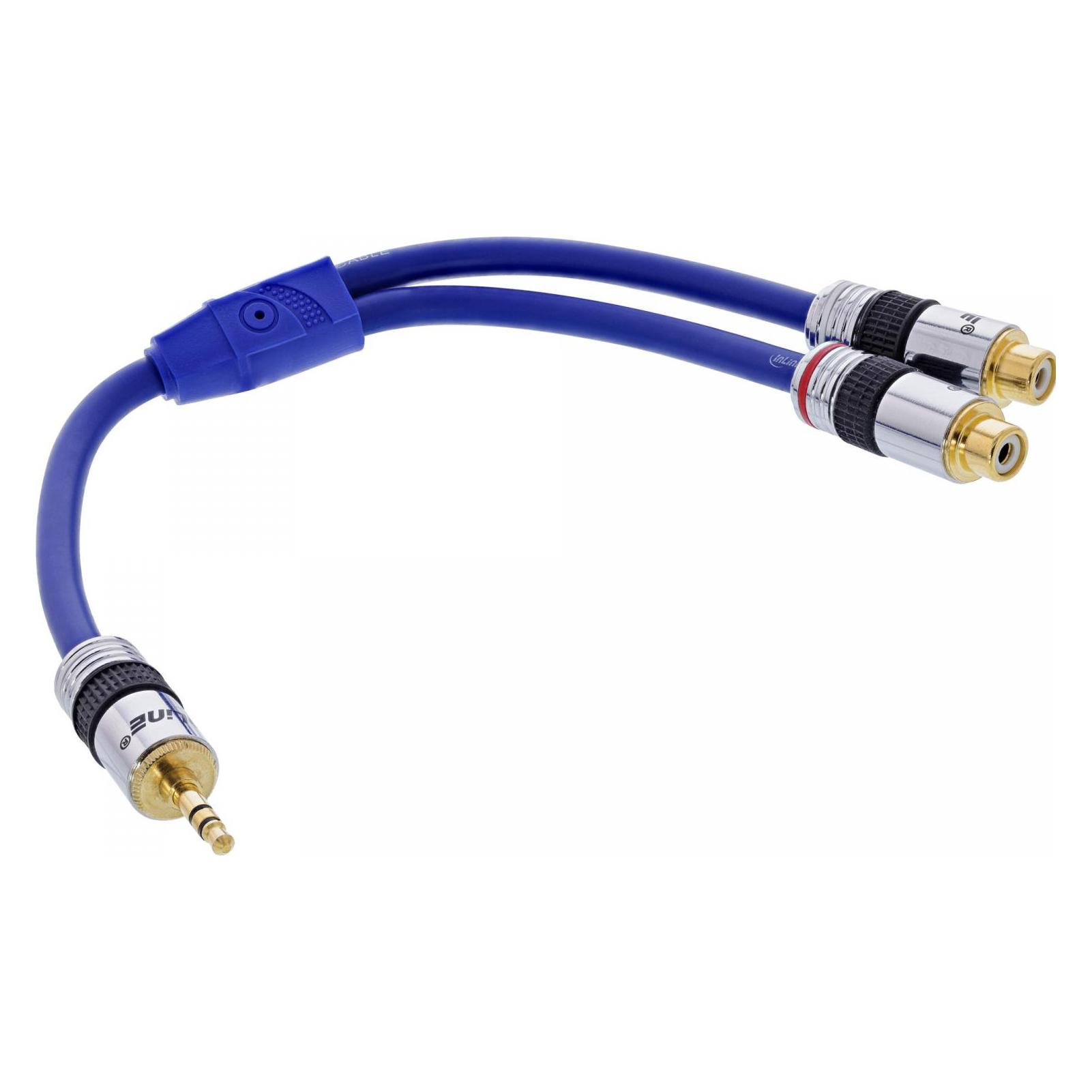 InLine Cinch/Klinke Kabel, 2x Cinch an 3,5mm Klinke (0.25 m, AUX Kabel, Cinch Kabel) (89941P)