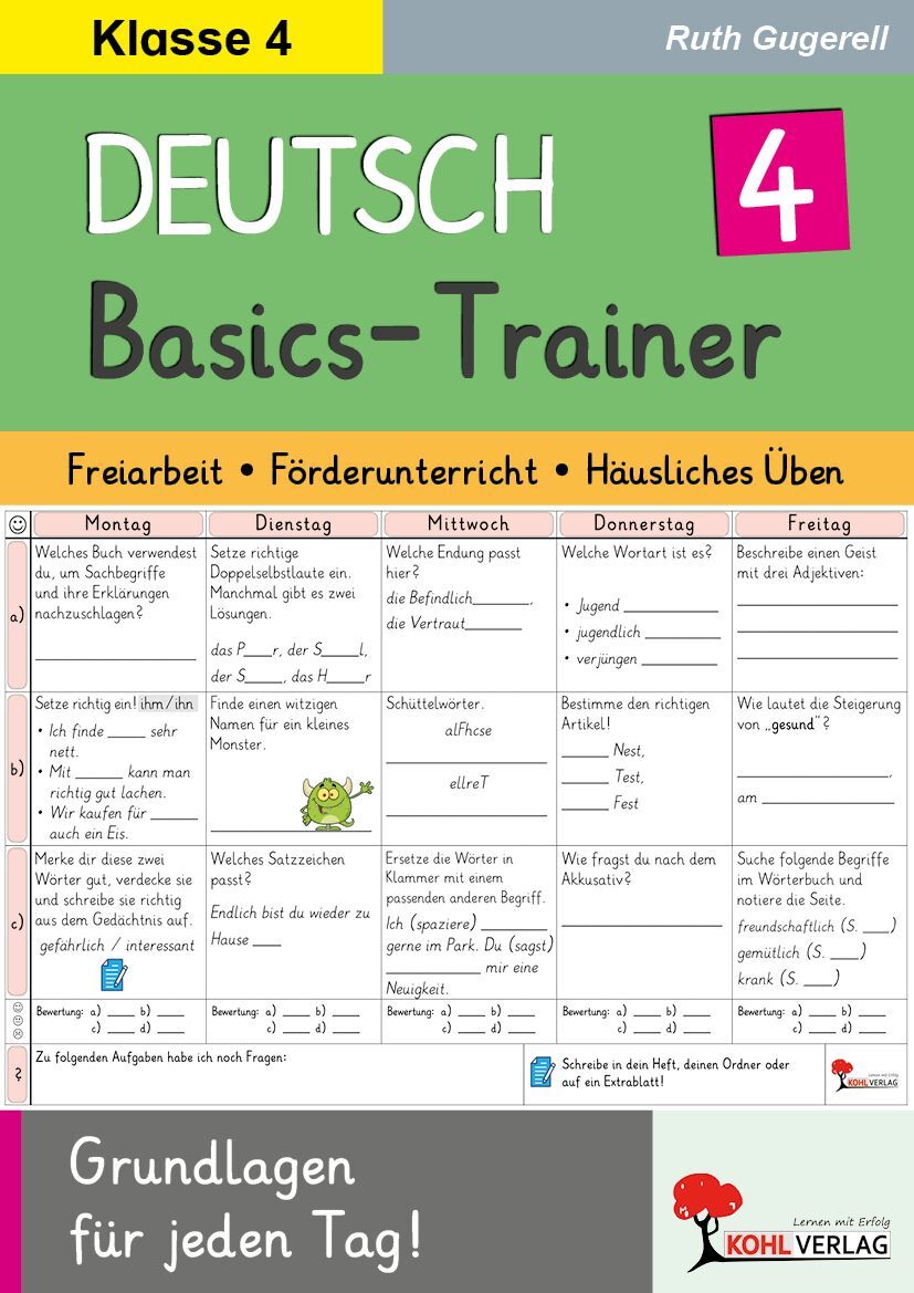 KOHL Verlag Deutsch-Basics-Trainer / Klasse 4