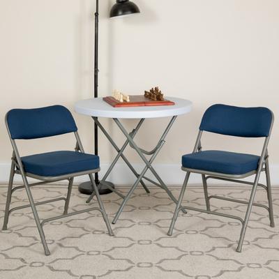 Flash Furniture Set of 4 HERCULES Series Metal Folding Chairs with Padded Seats