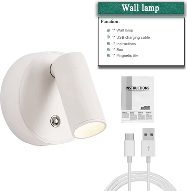 Inspire Picks Mini Magnetic LED Spotlight Wireless Rechargeable Dimmable Wall Light With 3 Lighting Modes touch1pc 3000k 4000k 6000k dc5v