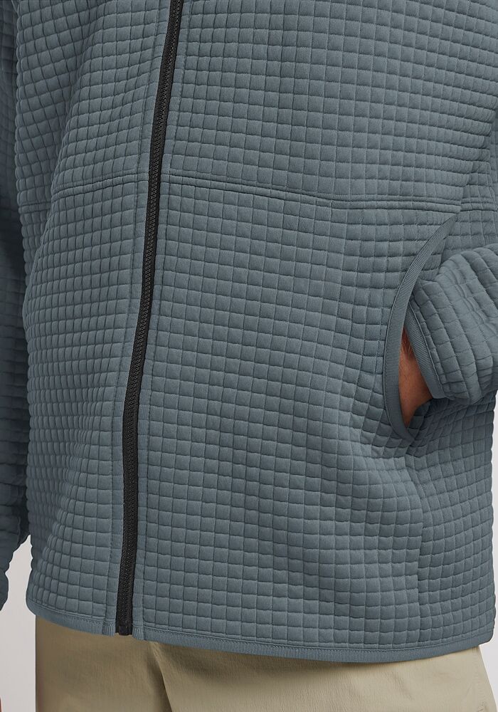 Fleecejacke JACK WOLFSKIN "MOGARI FZ M", Herren, Gr. S (48), grau (grau odessa), Fleece, Obermaterial: 95% Polyester, 5% Elasthan. Futter: 100% Polyester, normal, Jacken Fleecejacke, leicht, als Außenschicht, für Sommerabende und Übergangszeit
