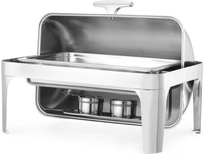 HENDI Rolltop chafing dish – fluisterstil deksel – 9L – roestvast staal – 660x490x460 mm