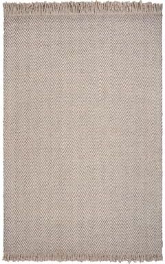 Domani Oahu Casual Oatmeal Hand-woven Wool Area Rug