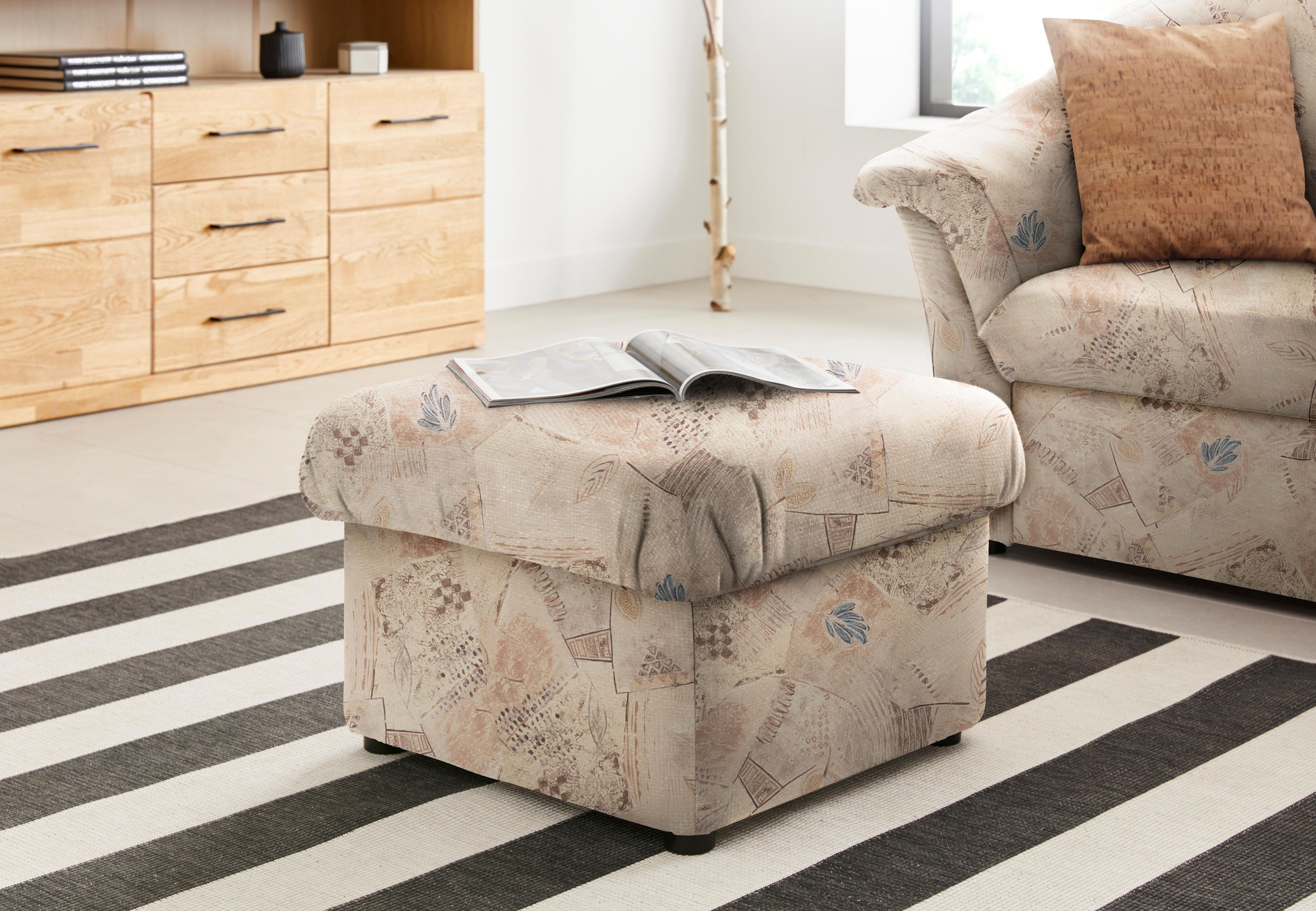 Hocker DOMO COLLECTION "Pegnitz", braun, B:60cm H:39cm T:60cm, 100% Polyester, Hocker, Hocker