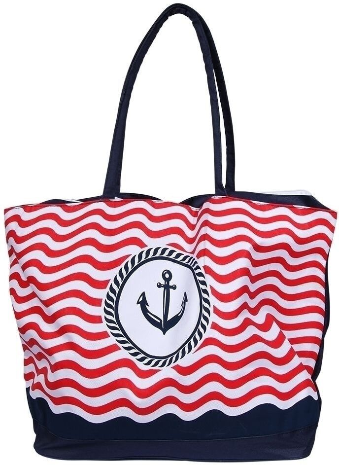 Strandtasche CHAM CHAM "XXL Badetasche Textil - Große Strandtasche maritim", Damen, blau, Textil, Taschen Strandtasche