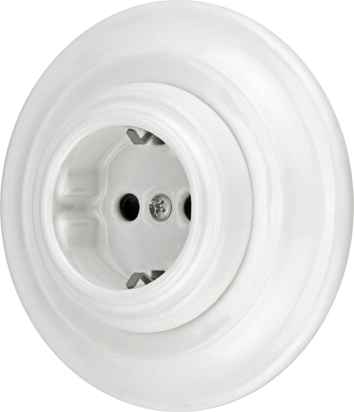 ADAKAT Inbouw stopcontact wit porselein retro design type I