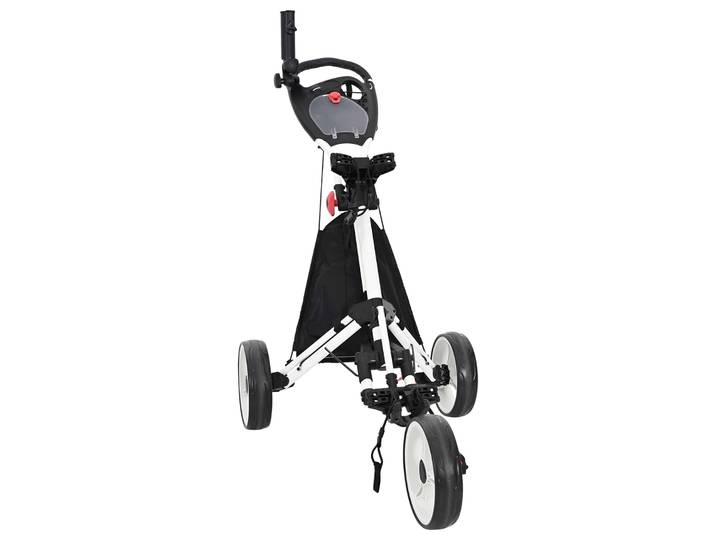 vidaXL Golf-Dolly Schwarz und Weiß Aluminium Klappbar