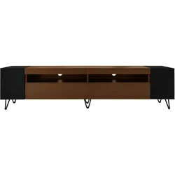 TV-ELEMENT Schwarz und Holzoptik 180/36/43 cm