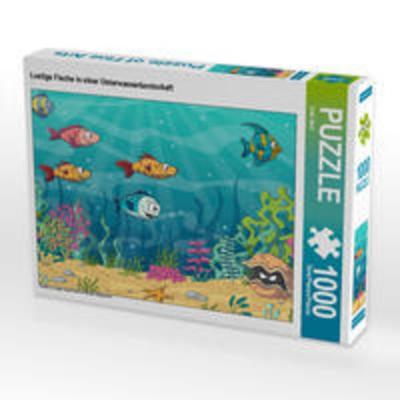CALVENDO Puzzle Lustige Fische in einer Unterwasserlandschaft | 1000 Teile Lege-Größe 64x48cm Foto-Puzzle für glückliche Stunden