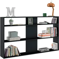 Bücherregal GAMI "Bücherregal Ritmo", grau (anthrazitgrau), B:166cm H:98cm T:26cm, Holzwerkstoff, Regale, Bücherregal, gemütliche und benutzerfreundliche Bibliothek
