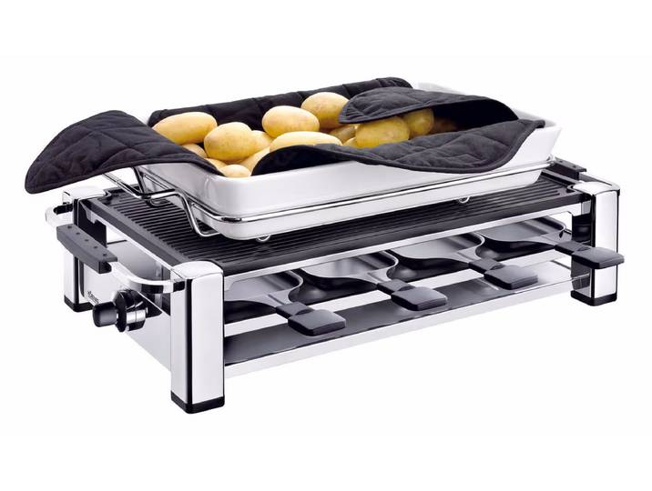 Koenig B02159 Raclettegerät für 8 Personen – Raclette Ofen/Raclette Grill – chrom
