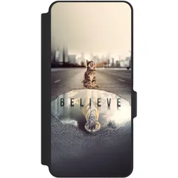 Nivocase Klapphülle für Xiaomi Redmi Note 14 5G Handyhülle aus Kunst Leder NIVOflip schwarz Motivation (Xiaomi Redmi Note 14 5G), Smartphone Hülle, Schwarz