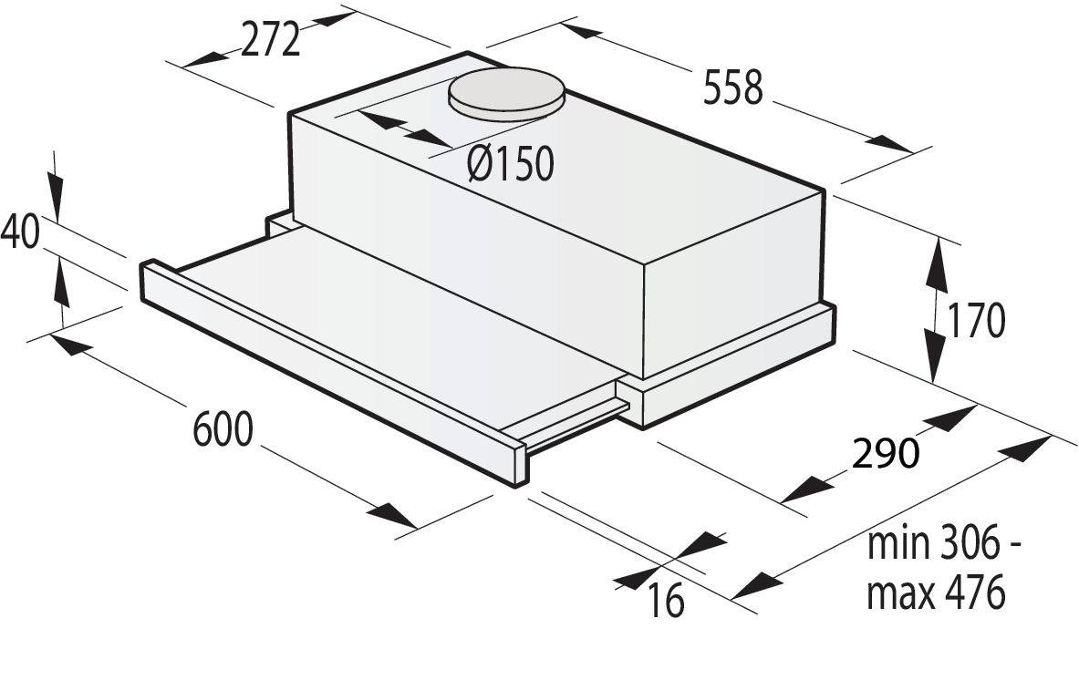 Gorenje TH62E3X Abluft/Umluft Dunstabzugshaube/Esse Flachschirmhaube 60 cm (Edelstahl) 735408