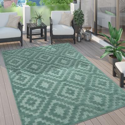 Paco Home Indoor & Outdoor Rug With Moroccan Trellis High-Low Pattern