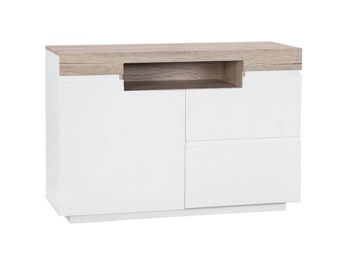 Beliani Schrank Sideboard Weiß Marlin, 110x75x40 cm, Kleinmöbel, Kommoden, Sideboards