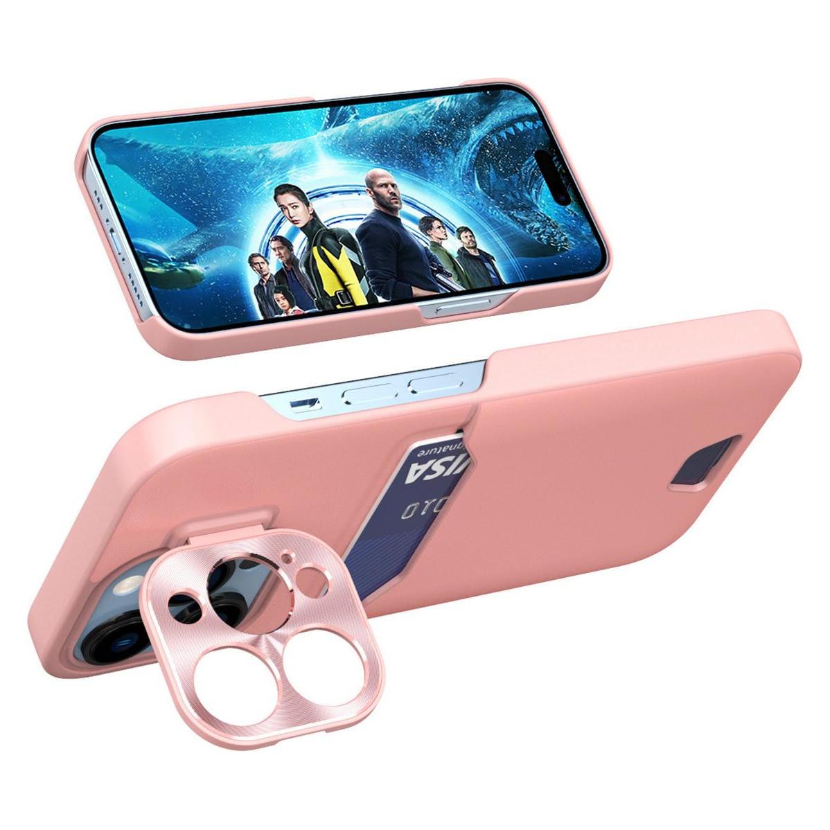 Hurtel Leder Stand Case für Samsung Galaxy S23 Card Wallet Cover mit Ständer Rosa (Samsung Galaxy S23) (1404978613)