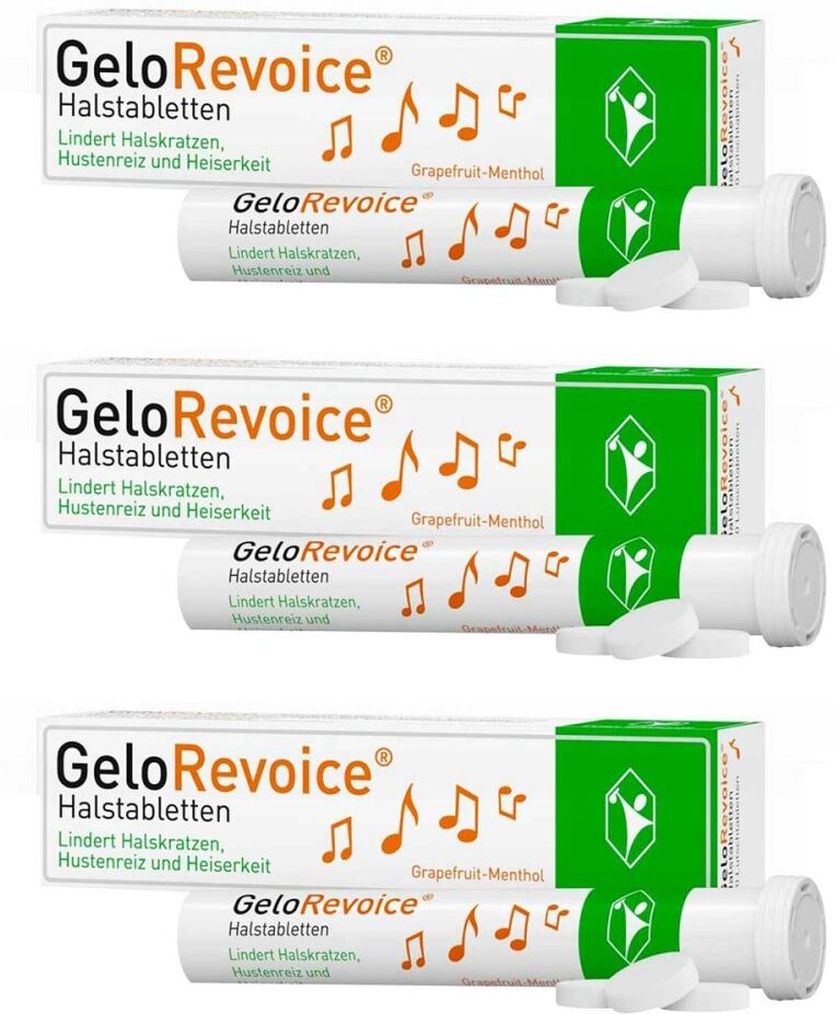 GeloRevoice Halstabletten Grapefruit-Menthol Lutschtabletten 3x20g