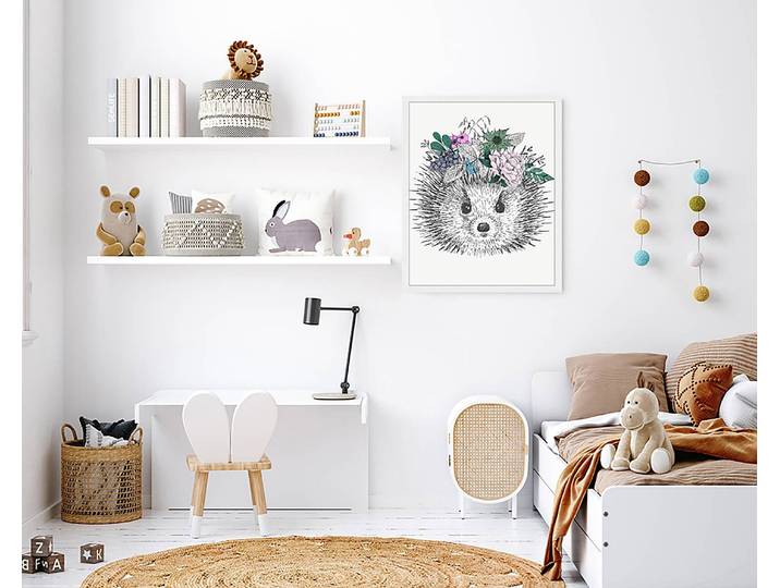 Tableau déco Hedgehog 43 x 53cm Multicolore