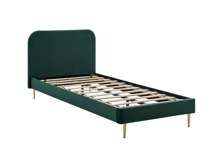 Bett Andrea grün Samt 90 x 200 cm - Bett