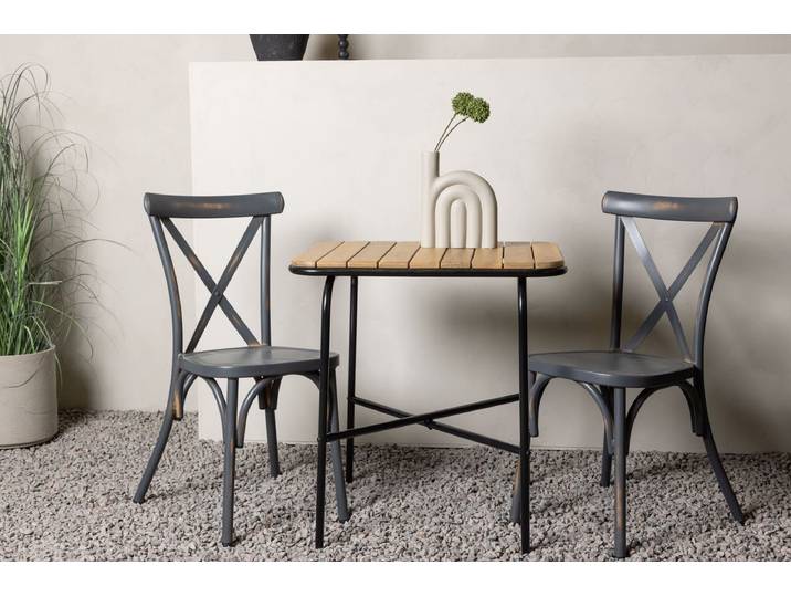 Garten Cafegruppe Uber – 3-teiliges Gartenmöbel-Set mit Stühlen aus Aluminium - 70x55 - Luxusbetten24