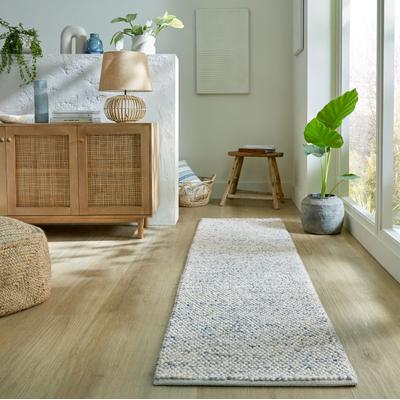 Teppich FLAIR RUGS "Minerals", blau, B:80cm H:3mm L:150cm, Kunstfaser, Wolle, Teppiche, Teppich, Neutraler Teppich aus mineralischer Wollmischung