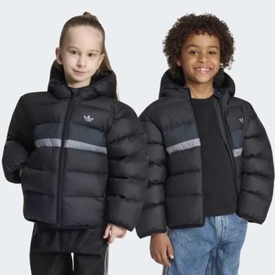 Trainingsjacke ADIDAS ORIGINALS "PUFFER BLOCKING", Mädchen, Gr. 110, schwarz, Obermaterial: 100% Polyester, Jacken Trainingsjacke, Trainingsjacke für Kinder, sportlicher Stil