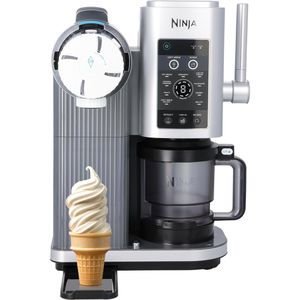 Ninja Eismaschine CREAMi Swirl, NC701BU, für 2x 480 ml, 800 Watt, Kunststoff, grau, 13 Automatikprogramme