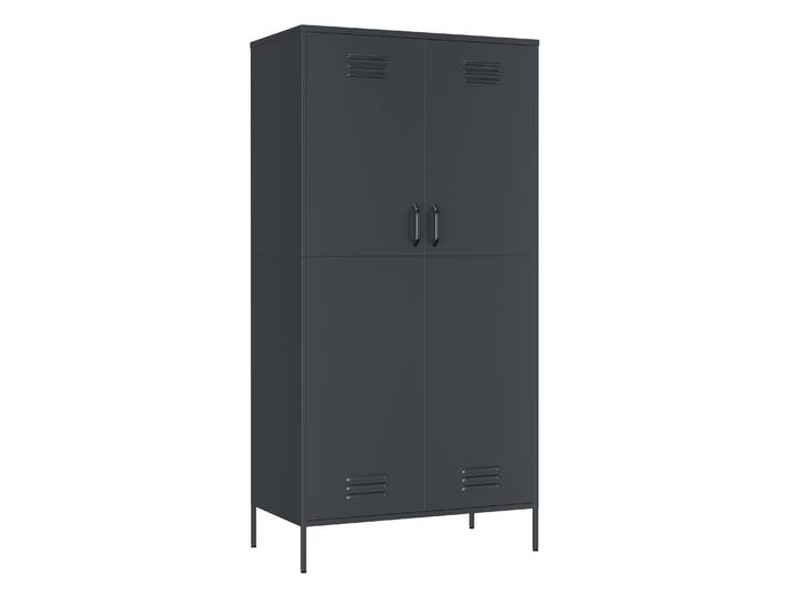 Garderobe Spind Metall mit 2 Türen 90 x 180 cm anthrazit