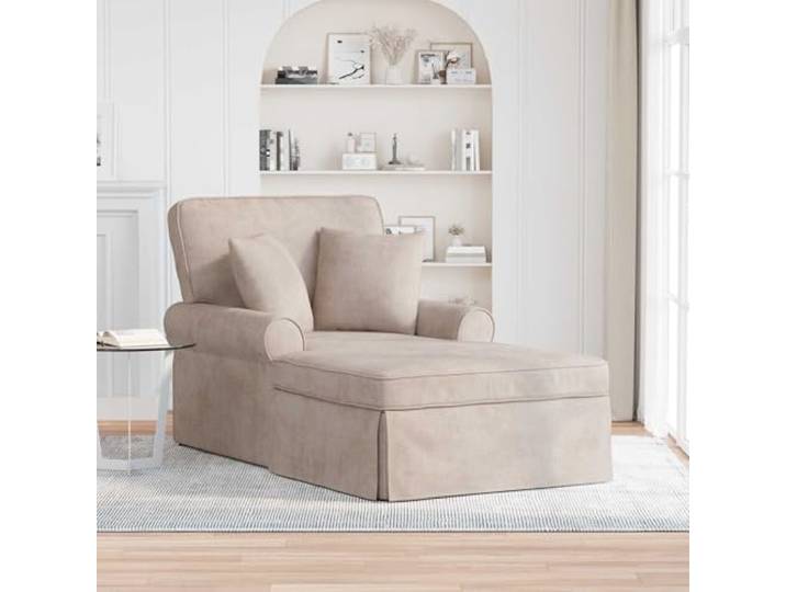 NLQMSU ARES Loungesessel mit Rock, Beige, 157 x 91 x 91 cm Hochwertiges Polyester, abnehmbares Kissen, gepolsterte Armlehnen, pflegeleicht, moderne Dekoration