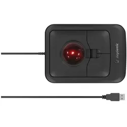 KeySonic Maus optisch Trackball USB-A, ergonomisch, schwarz (Kabelgebunden), Maus, Schwarz