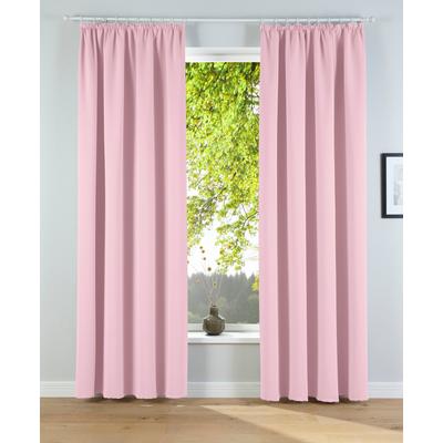 Verdunkelungsvorhang OTTO HOME "Solana, Gardinen mit Kräuselband, verdunkelnd, 2er Set, Topseller" Gr. 3, rosa, B:140cm H:225cm, Polyester, Gardinen, 2er-Set Verdunklungsvorhang mit Thermofunktion, Bestseller, einfarbig