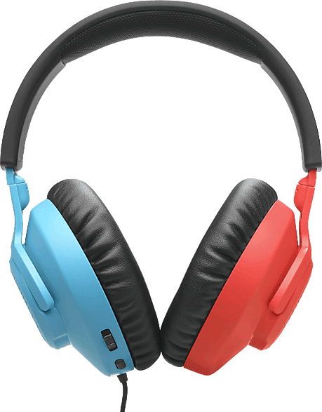 Auriculares gaming - JBL Quantum 100N, Circumaurales, Diadema con cable, Micrófono, Rojo y azul