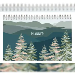 Clairefontaine 5x La Vie en Vosges, Planner, Block mit kopfseitiger Spiralbindung 22x14 cm, 53 bedruckte Blätter - 83496C