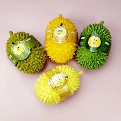Perfect Picks Market Squeeze Ball Soft Durian Squishy Stress Toys, Fruit Fidget For Adults And Kids 4pcs(set)