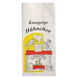 Starpak 100 Hähnchenbeutel, Papier mit Alu-Einlage 24 cm x 10,5 cm x 6 cm "Max & Moritz" 1/2
