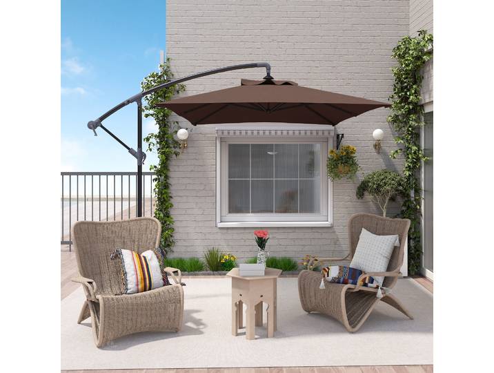Outsunny Parasol Déporté Extérieur UV 294x193cm