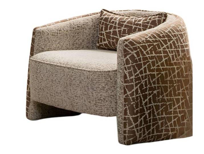 JVmoebel Sessel Brauner Designer-Sessel aus Textil für das Wohnzimmer (1-St)