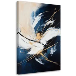 LEINWANDBILD Abstraktion Blau Beige 60x90cm