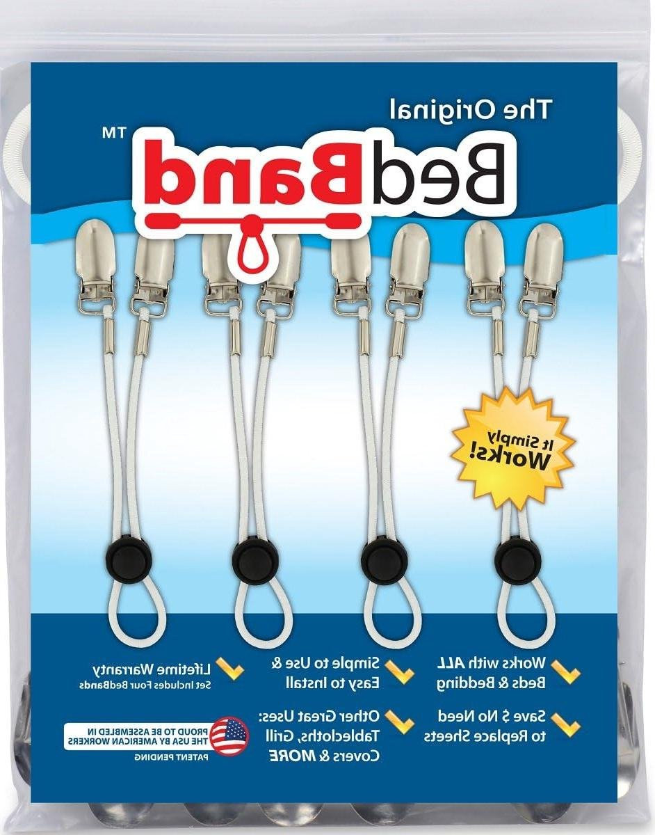 Bed Band Velhouder Set Wit - 4 Stuks - Verstelbare Spanning voor Strakke Lakens