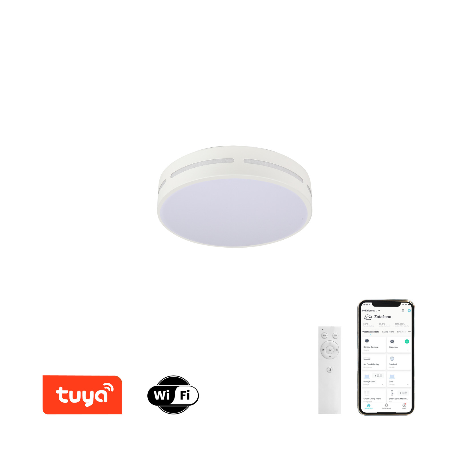 Immax NEO LITE PERFECTO slim plafondlamp, rond, 30 cm, 24W, wit, Tuya WiFi LED