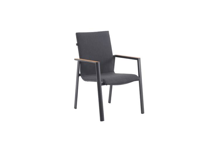4er Set MWH Minto Stapelstuhl Aluminium/Textilene iron grey