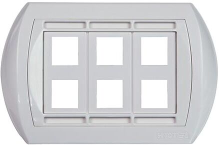 Fanton Placca Universale 6 Uscite Rj45 Aggancio Keystone Colore Bianco  23953