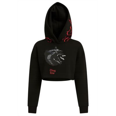 Kapuzensweatshirt THUG LIFE "Thug Life Thug Life Dusky Hoodies", Damen, Gr. XL, schwarz, 100% Baumwolle, bedruckt, Rundhals, Sweatshirts